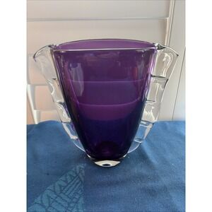 Christopher Sternberg-Powidzki 9" Hand Blown Glass Vase Purple Signed Sterno